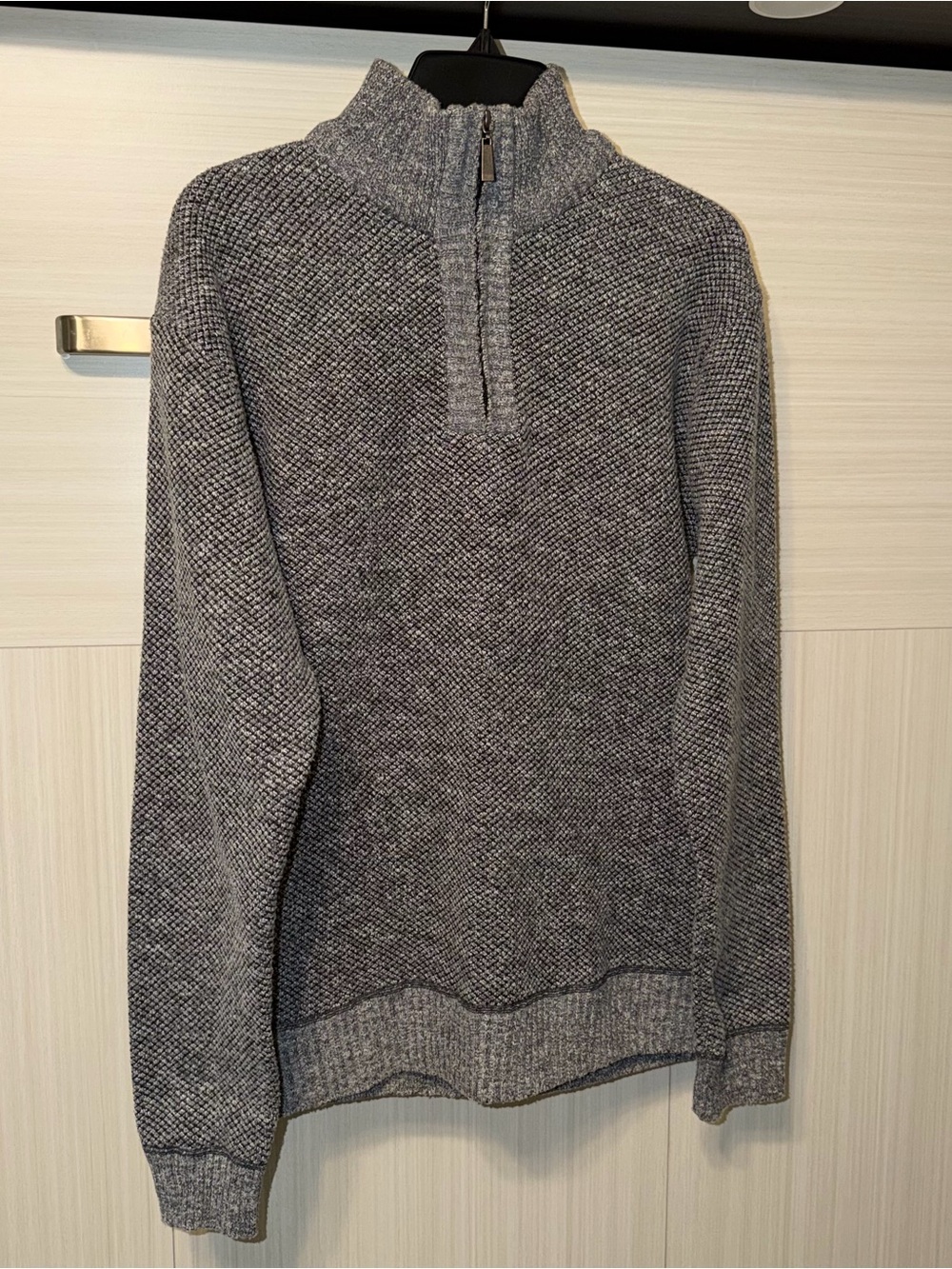 Men's Gray Half-Zip Knit Sweater